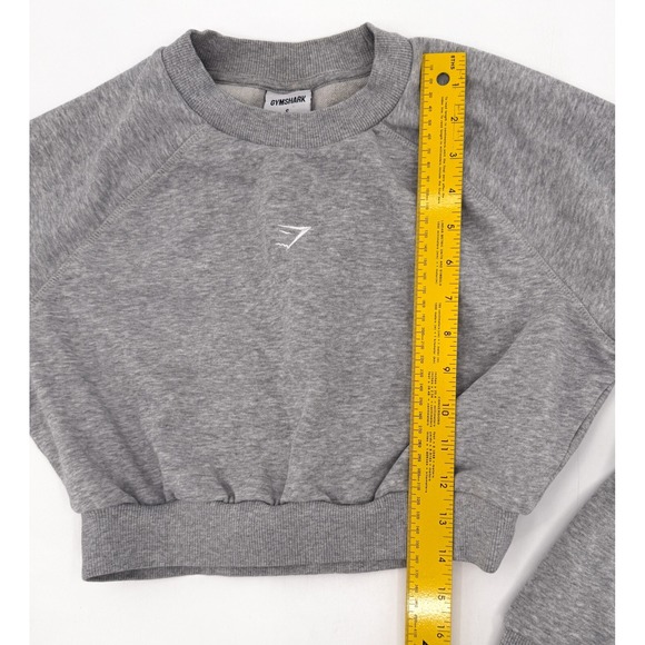 Gymshark Sweater Sweatshirt Womens Small Gray Jogging Cropped tapered Workout - Picture 5 of 8